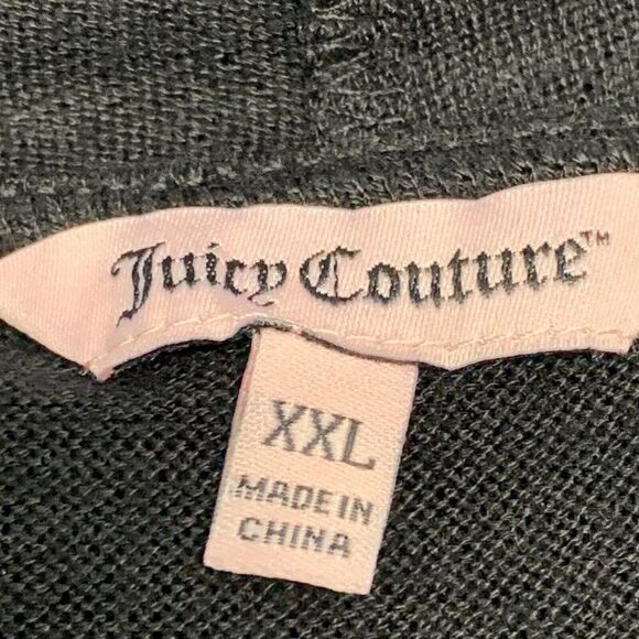 Juicy Couture Cardigan sz XXL Open Front Black Long Sleeve Embellished Neckline - Picture 6 of 7